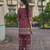 Maroon chinon chiffon abstract print festive & party co-ord set