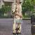 Beige chinon chiffon floral printed festive & party co-ord set
