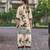 Beige chinon chiffon floral printed festive & party co-ord set