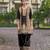 Black chinon chiffon abstract print festive & party co-ord set