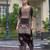 Multicolor chinon chiffon abstract print festive & party co-ord set