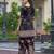 Multicolor chinon chiffon abstract print festive & party co-ord set