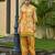 Yellow chinon chiffon floral printed festive & party co-ord set