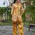 Yellow chinon chiffon floral printed festive & party co-ord set