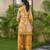 Yellow chinon chiffon floral printed festive & party co-ord set