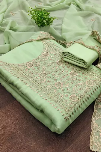 green embroidered suit     perfect for festive & wedding occasions