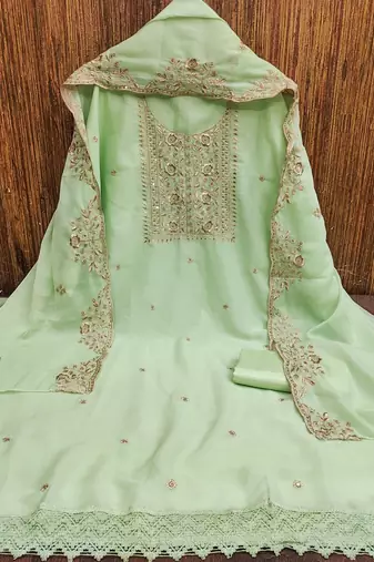 green embroidered suit     perfect for festive & wedding occasions