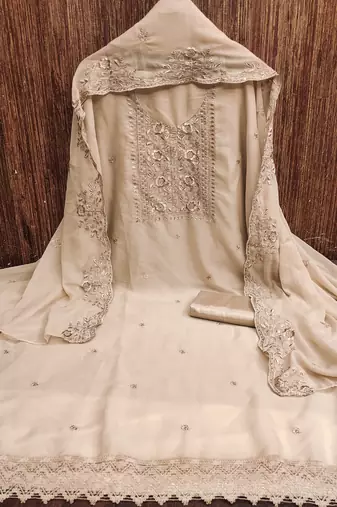 beige embroidered suit     perfect for festive & wedding occasions