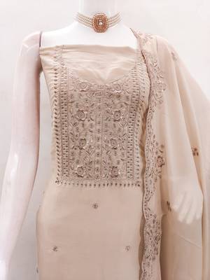 beige embroidered suit     perfect for festive & wedding occasions 4
