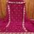 Exquisite embroidered suit set featuring floral threadwork and scalloped border dupatta