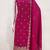 Exquisite embroidered suit set featuring floral threadwork and scalloped border dupatta