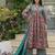 Moss green pure cotton sanganeri hand block kurta & palazzo set with sequin
work  comes with chiffon dupatta set of 3