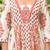 Cotton cream & red printed anarkali kurta with pants & mul dupatta set of 3