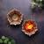 The handicraftian large lotus diya set of 2