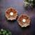 The handicraftian large lotus diya set of 2