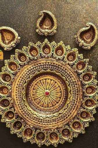 The handicraftian 21 diya thali