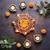 The handicraftian 7 diya plate