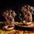 The handicraftian tree peacock hanging diya set