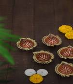 The handicraftian peepal diya set of 12