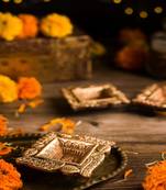 The handicraftian swastik diya set of 12