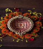 The handicraftian large swastik diya set of 2