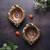 The handicraftian large elephant diya set of 2