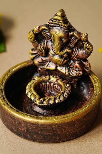 The handicraftian ganesh bowl diya