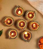 The handicraftian orchid diya set of 12