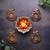 The handicraftian couple peacock t light set of 4