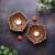 The handicraftian large panchmukhi diya set of 2