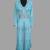 Turquoise blue color luxurious Handmade Moroccan Kaftan with hijjab
