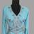 Turquoise blue color luxurious Handmade Moroccan Kaftan with hijjab