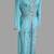 Turquoise blue color luxurious Handmade Moroccan Kaftan with hijjab