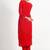 Red 'motimahal' hand embroidered silk crepe womens  suit- set of 3