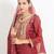Chocolate maroon 'hawa mahal' hand embroidered crushed tissue organza   womens  suit- set of 2