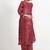 Chocolate maroon 'hawa mahal' hand embroidered crushed tissue organza   womens  suit- set of 2