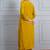 Mustard  yellow 'amber glow' hand embroidered silk crepe womens  suit- set of 3
