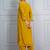 Mustard  yellow ' patrika gate' hand embroidered silk crepe womens  suit- set of 3