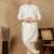 Off white silk blend embroidered kurta pajama for mens