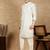 Off white silk blend embroidered kurta pajama for mens