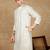 Off white silk blend embroidered kurta pajama for mens