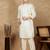 Off white silk blend embroidered kurta pajama for mens