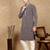 Purple silk blend embroidered kurta pajama for mens