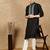 Black cotton embroidered kurta pajama for mens