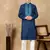 Blue cotton embroidered kurta pajama for mens