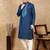 Blue cotton embroidered kurta pajama for mens
