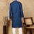 Blue cotton embroidered kurta pajama for mens