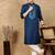 Blue cotton embroidered kurta pajama for mens