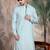 Sky blue rayon sequins kurta pajama for mens