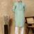 Green cotton embroidered kurta pajama for mens
